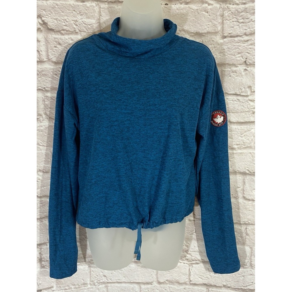 Canada Weather Gear Women Medium Top Long Sleeve‎ Tie Waist Logo Blue Style EUC